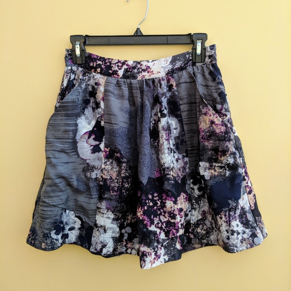 Abstract print skater skirt